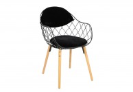 KRZESŁO DESIGNERSKIE Z BUKOWYMI NOGAMI JAHI, krzesła metalowe jahi, krzesła z drewnianymi nogami jahi