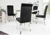 Czarne krzesła w stylu glamour Barock