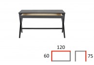 Czarne biurko industrialne Writex 120x60 cm, czarne biurko z szufladą writex actona