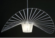 Designerska biała lampa wisząca Capelo 140 cm, biała duża lampa loftowa capelo