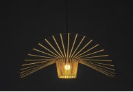 Designerska, złota lampa wisząca Capelo 100  / 140 cm, złota lampa duża loftowa capelo