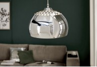 srebrny żyrandol, lampa wisząca Chrome Ball, oświetlenie do salonu, oświetlenie do jadalni , nowoczesny żyrandol srebrny