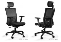 Czarny, ergonomiczny fotel obrotowy Task