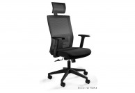 Czarny, ergonomiczny fotel obrotowy Task