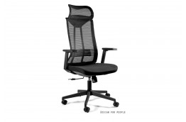 Czarny ergonomiczny fotel biurowy concept