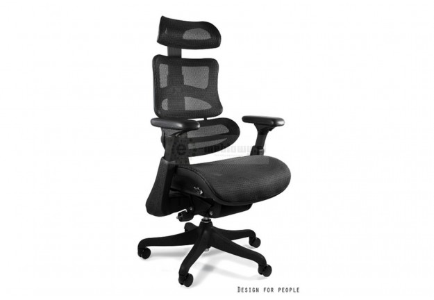 Ergonomiczny fotel Ergothrone, czarny ergonomiczny fotel ergothrone
