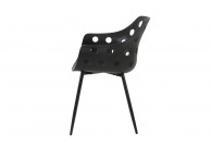Czarne, ażurowe krzesło z polipropylenu Jason