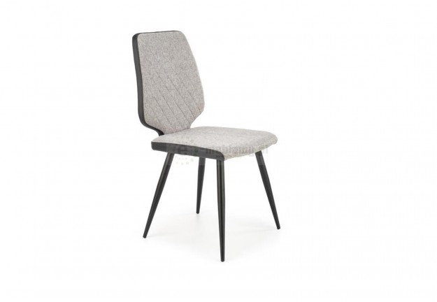 Szaro-czarne krzesła pikowane Mokadi, krzesła tapicerowane szare mokadi