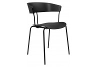 Czarne krzesła z polipropylenu Jett, czarne krzesła z tworzywa jett