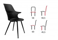 Czarne krzesło z polipropylenu Brazo High, czarne krzesła z tworzywa Brazo