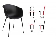 Czarne krzesło z polipropylenu Ralf, krzesła na taras ralf, krzesła na balkon ralf