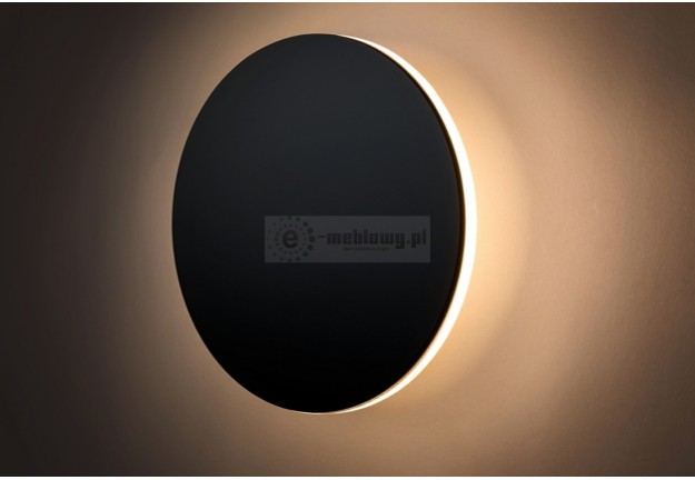 Czarny kinkiet Shadow Sun, czarny okrągły kinkiet 25 cm Shadow Sun