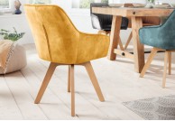 Krzesło z aksamitu z bukowymi nogami Livorno / 180 stopni, krzesła tapicerowane z funkcją obracania