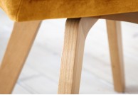 Krzesło z aksamitu z bukowymi nogami Livorno / 180 stopni, krzesła tapicerowane z funkcją obracania