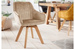 Krzesło z aksamitu z bukowymi nogami livorno / 180 stopni