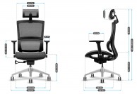 Szary, ergonomiczny fotel biurowy Expert 6.0, fotele ergonomiczne