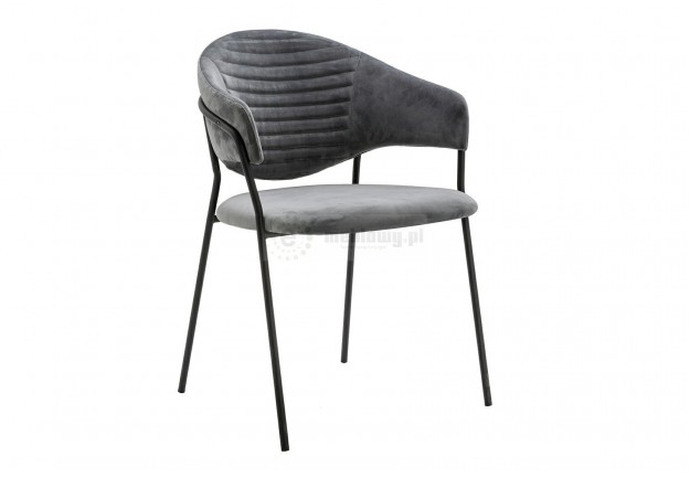 Krzesła tapicerowane welurem Naomi / czarne nogi