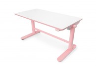 Różowe biurko dla dzieci z elektryczną regulacją wysokości, biurko dla dziewczynki regulowane