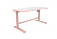 Różowe biurko dla dzieci z elektryczną regulacją wysokości, biurko dla dziewczynki regulowane