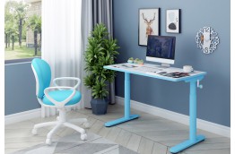 Niebieskie biurko dla dzieci z regulacją pilar