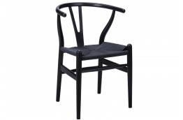 Krzesło drewniane wishbone czarne i białe