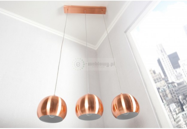 Miedziana lampa wisząca Copper, lampy wiszące miedziane trzy kule
