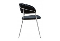 Krzesła z weluru Margo Silver / podstawa chromowana, czarne krzesła z weluru margo silver