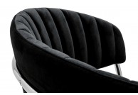 Krzesła z weluru Margo Silver / podstawa chromowana, czarne krzesła z weluru margo silver