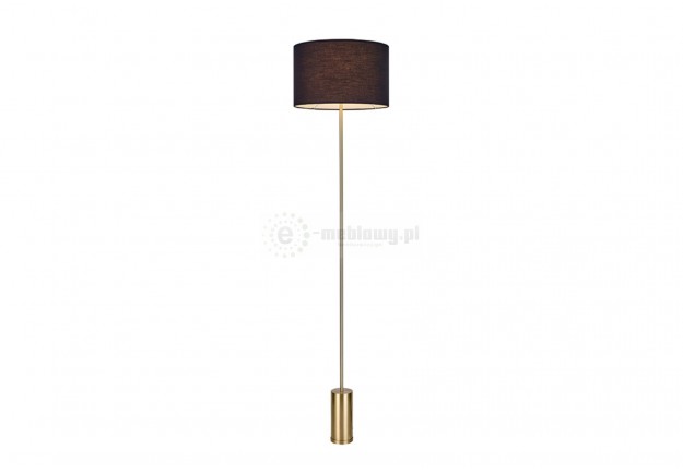 Lampa podłogowa Santorini - złota podstawa / czarny klosz, lampy podłogowe do salonu