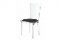 Krzesło transparentne z poduszką Contar, krzesło przezroczyste z poduszką contar