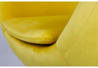 Fotel Egg Velvet tapicerowany welurem - żółty, fotele tapicerowane welurem egg