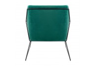 Fotel tapicerowany welurem Emma Velvet - zielony, fotel zielony emma velvet z weluru