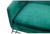 Fotel tapicerowany welurem Emma Velvet - zielony, fotel zielony emma velvet z weluru
