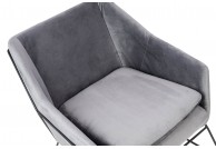 Fotel tapicerowany welurem Emma Velvet - szary, fotel szary tapicerowany emma velvet