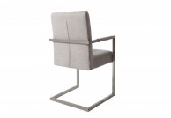 Krzesło z podłokietnikami z mikrofibry Luis - jasny szary, krzesła z podłokietnikami luis