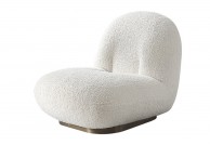 Fotel z wełny w kolorze białym Teddy, białe fotele z wełny teddy