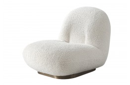 Fotel z wełny w kolorze białym teddy