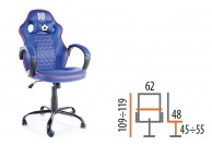 Niebieski fotel do komputera Francja, fotel do biurka dla dzieci francja