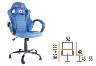 Fotel do komputera dla dzieci Włochy, niebieski fotel do komputera dla dziecka włochy
