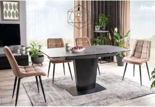 Stół rozkładany czarny 120-160 cm Unimak, stoły czarne rozkładane 120-160 cm unimak