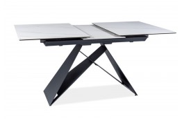 Stół rozkładany, biały blat + czarny 120-160 cm vagar