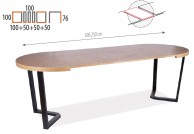 Stół rozkładany w okleinie naturalnej 100-250 cm Kebir, stoły rozkładane na 12 osób