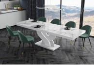 stół rozkładany bella w połysku, stół rozkładany z marmurowym blatem