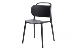 Krzesło z polipropylenu czarne Marie, krzesło czarne na taras Marie, krzesła polipropylen