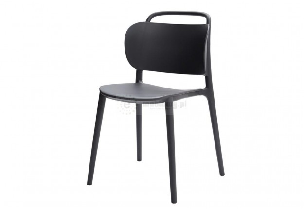 Krzesło z polipropylenu czarne Marie, krzesło czarne na taras Marie, krzesła polipropylen