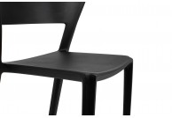 Krzesło czarne z polipropylenu Jasper, krzesło na balkon jasper, krzesło plastikowe czarne