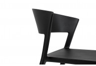 Krzesło czarne z polipropylenu Jasper, krzesło na balkon jasper, krzesło plastikowe czarne