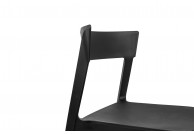 Krzesło czarne z polipropylenu Fritz, krzesło czarne na balkon, krzesło plastikowe