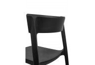 Krzesło czarne z polipropylenu Fritz, krzesło czarne na balkon, krzesło plastikowe