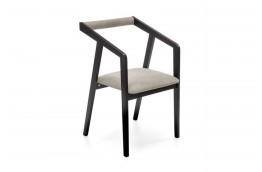Drewniane krzesło Azul czarny / szary, krzesło drewniane azul, krzesło tapicerowane azul